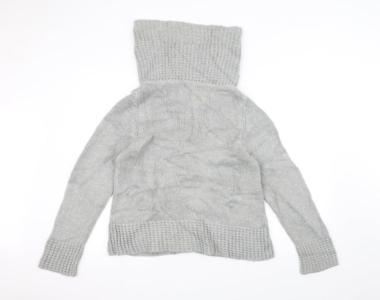 F&F Womens Grey Knit Jacket Coatigan Size 14