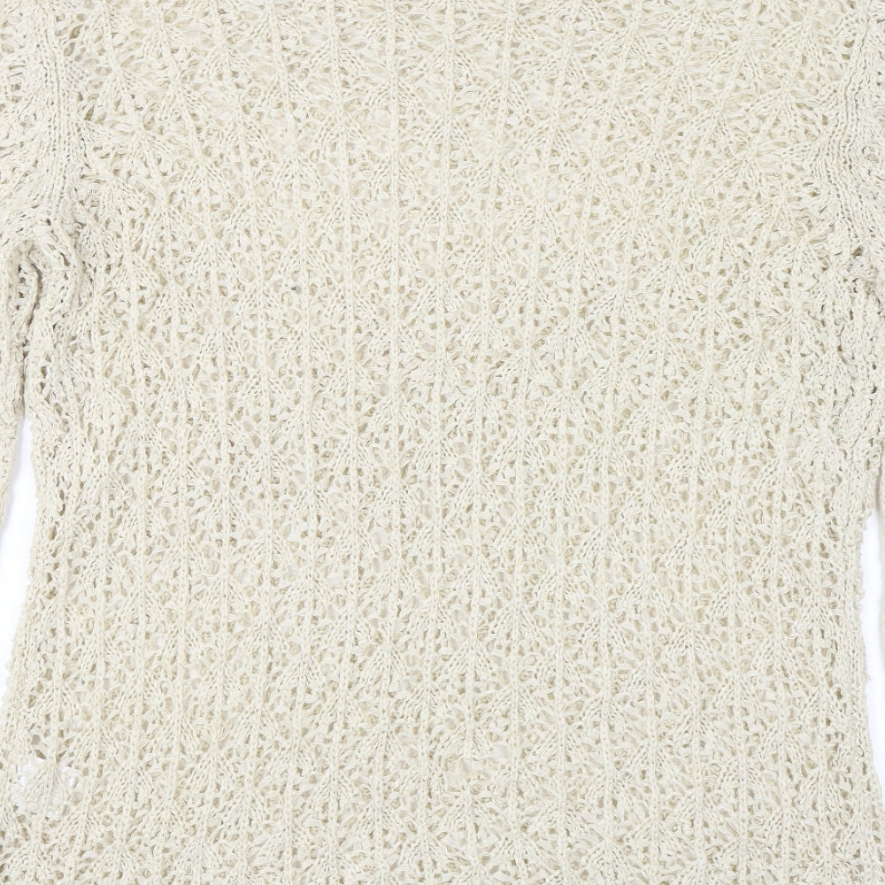 Soon Womens White Pullover Jumper Size 18