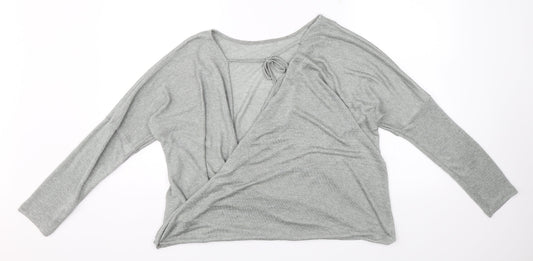 Womens UK Size 16 Debenhams Grey Jersey Blouse