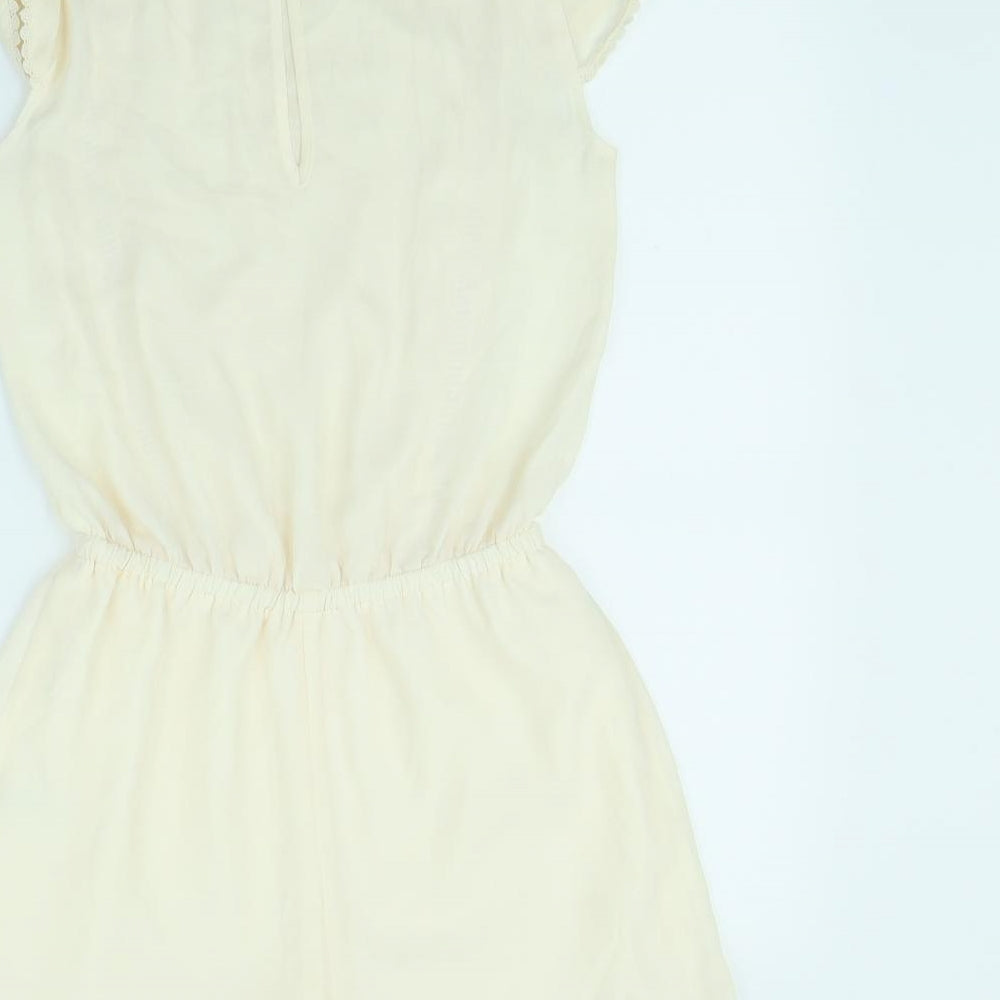 Womens UK Size 6 Divided One-Piece Beige Playsuit