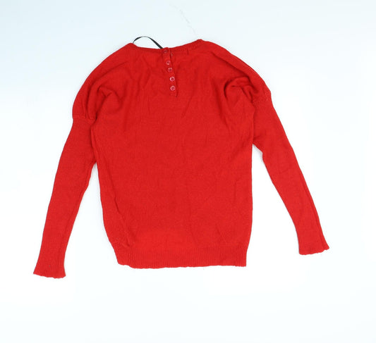 VERO MODA Womens Red Pullover Jumper Size S
