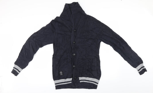 NEXT Mens Blue Knit Cardigan Jumper Size S