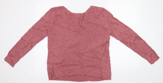 Indigo Womens Pink Knit Pullover Jumper Size 12