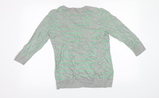 Gap Mens Grey Striped Knit Pullover Jumper Size S
