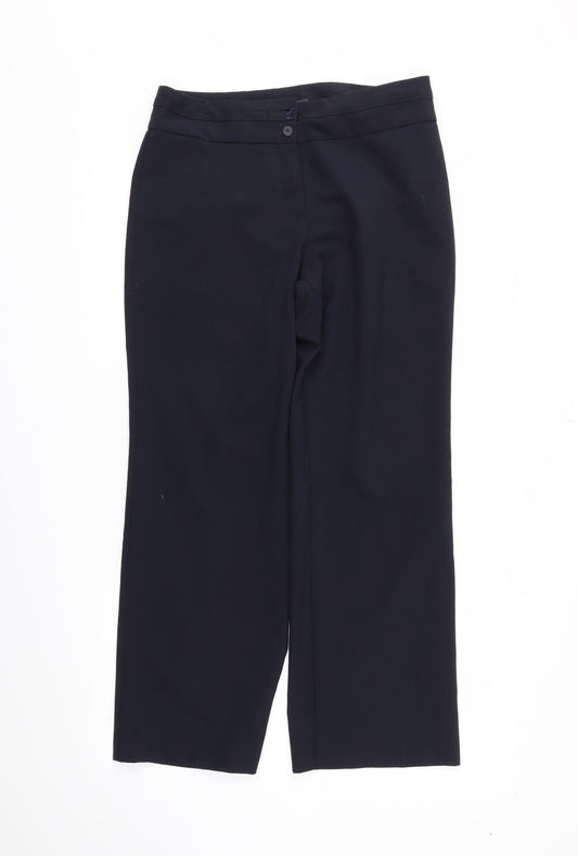 Womens UK Size 10 M&S Regular Fit Blue Trousers