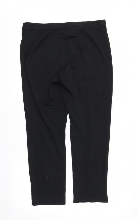 M&S Womens Black Trousers Size 12 L25 in