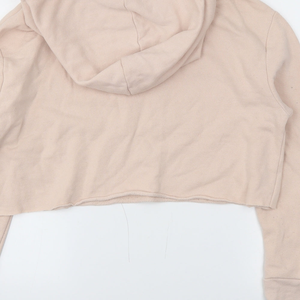 H&M Womens Pink Pullover Hoodie Size M - CROPPED