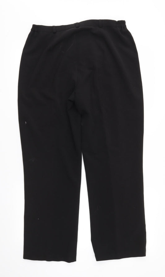 BASSINI Womens Black Trousers Size 14 L26 in