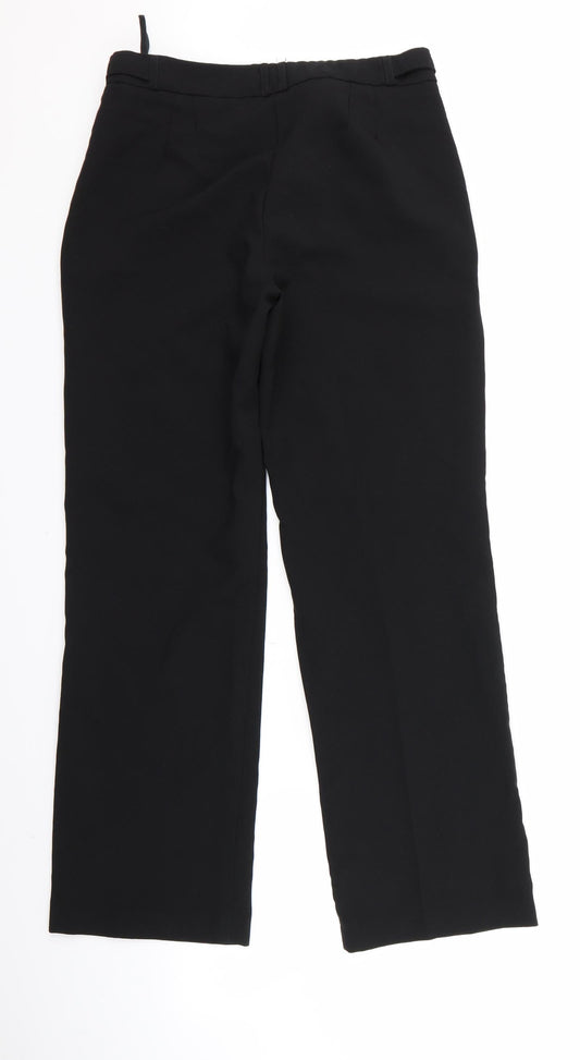 Womens UK Size 10 Peacocks Regular Fit Black Trousers