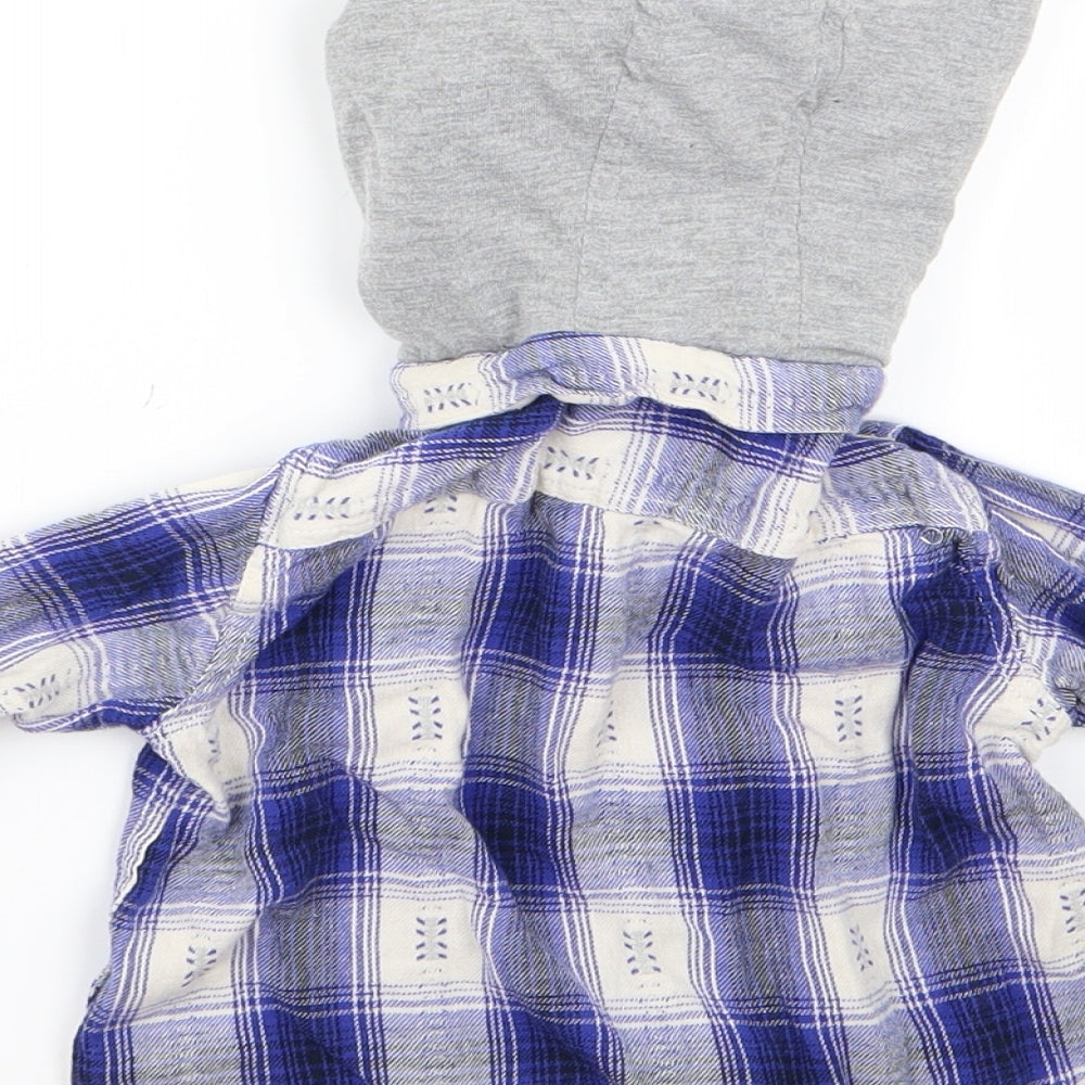 Preworn Baby Blue Check Jacket Size 12 Months