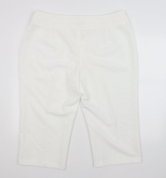 Womens UK Size 20 BM Regular Fit Cropped White Trousers