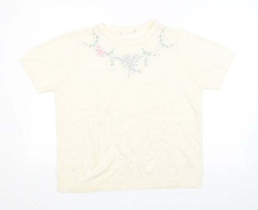 Bonmarche Womens Beige Floral Pullover Jumper Size M