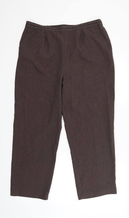 BM Collection Womens Brown Trousers Size 16 L25 in