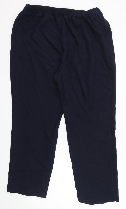 M&S Womens Blue Trousers Size 16 L26 in