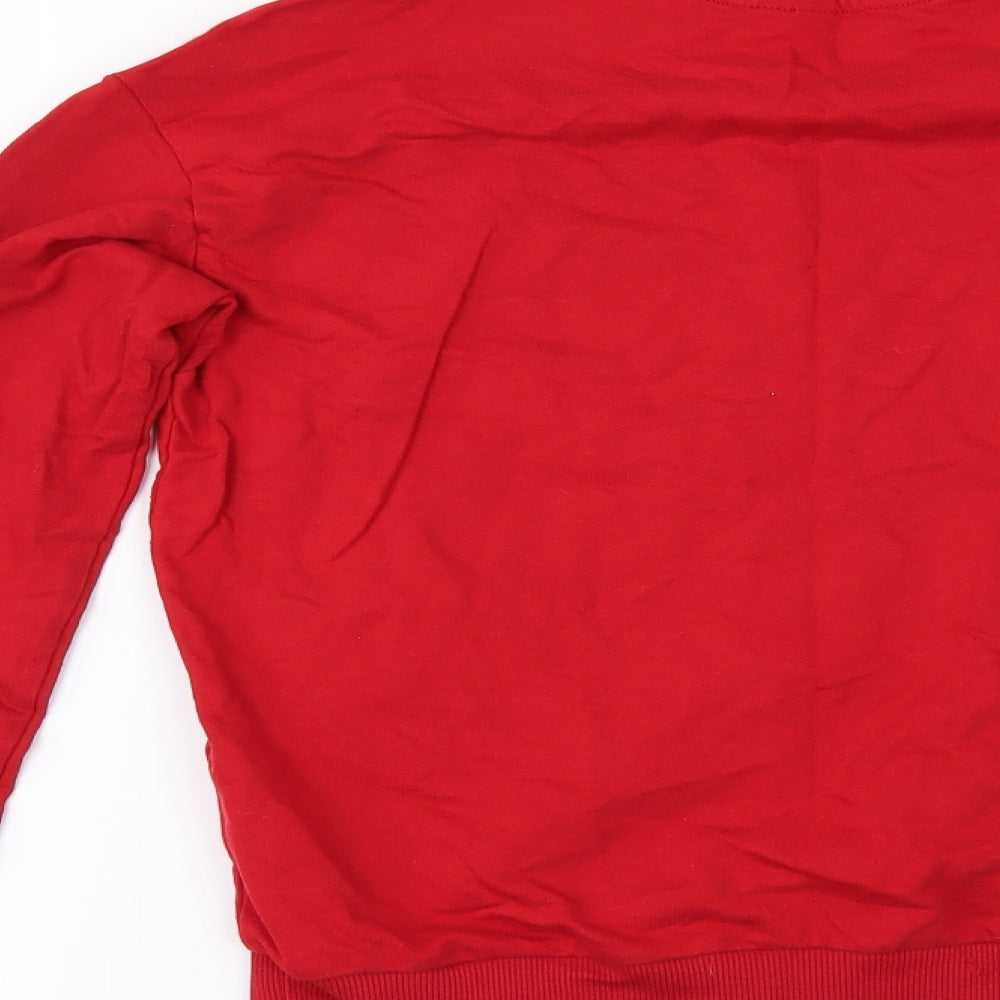 Womens UK Size XS Divided by H&M` Red Pullover Sweatshirt