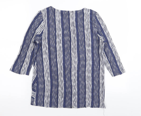 W5 Womens Blue Striped Basic T-Shirt Size M
