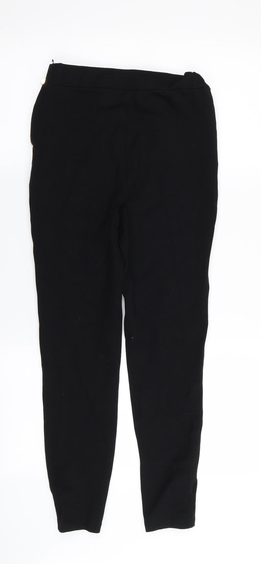 Womens UK Size 12 Papaya Regular Fit Black Trousers