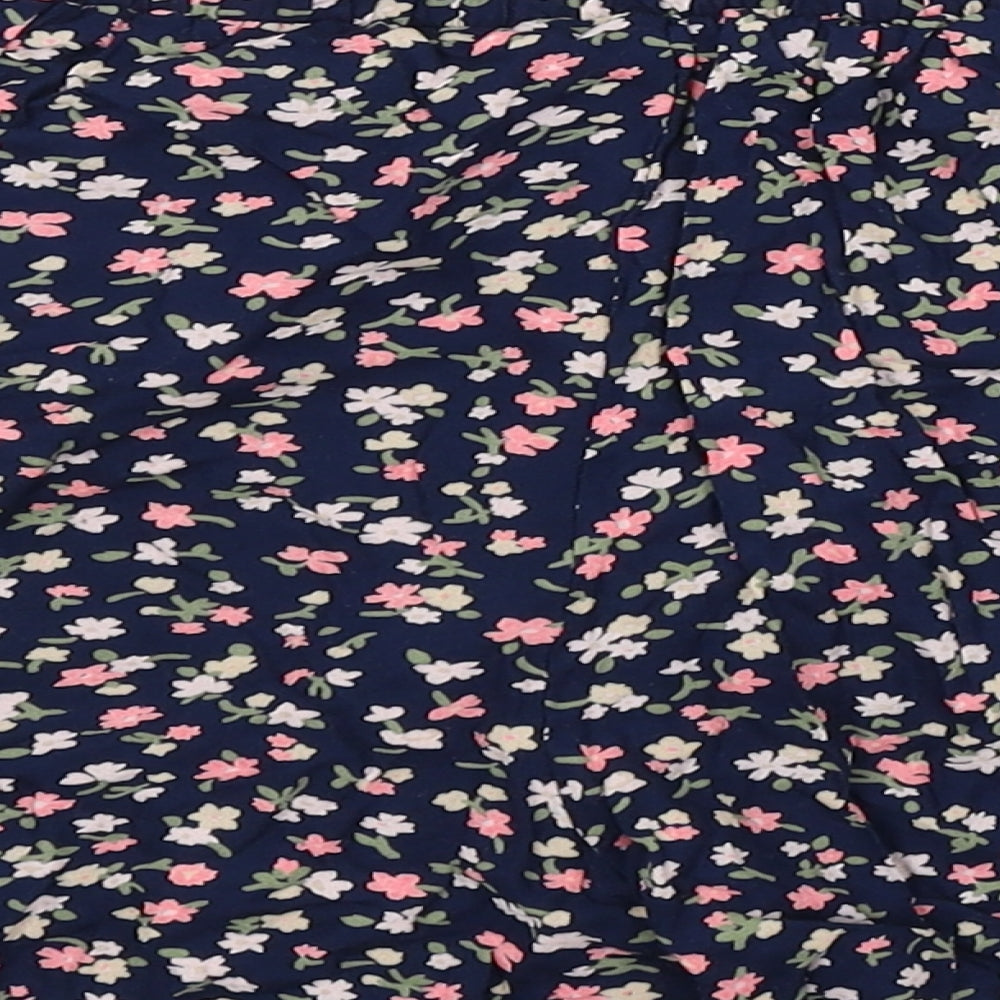 Peacocks Womens Blue Floral Mom Shorts Size 8