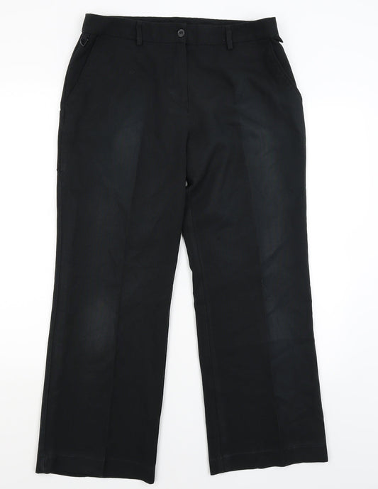 Womens UK Size 14 Dimensions Regular Fit Dress Pants Black Trousers