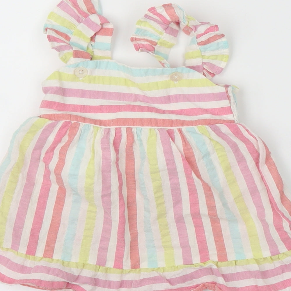 Fred & Flo Girls Multicoloured Striped A-Line Size 6-9 Months