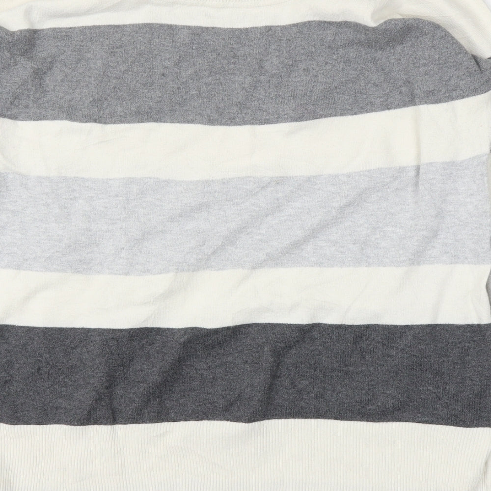 Gap Mens White Striped Pullover Jumper Size L