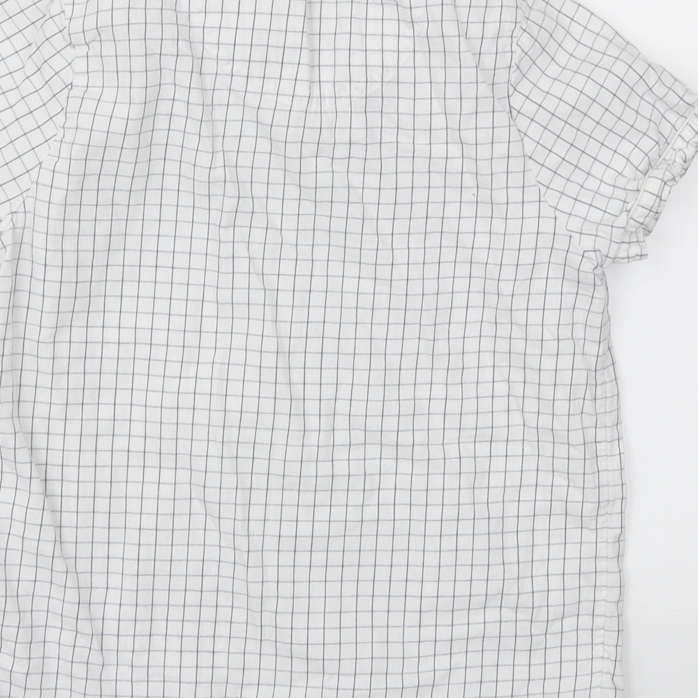 Marks & Spencer Girls White Check Basic T-Shirt Size 11-12 Years