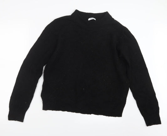 Pieces Womens Black Knit Pullover Jumper Size L