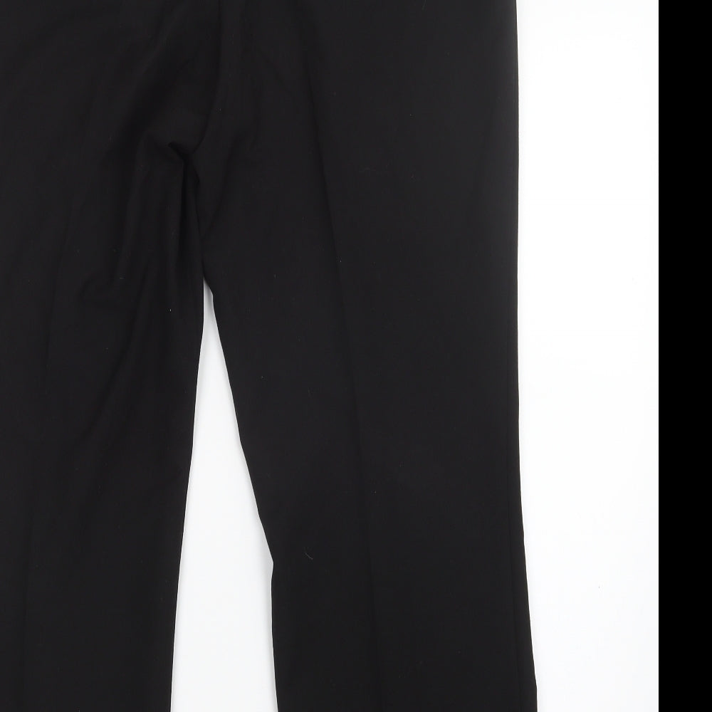 Womens UK Size 12 Preworn Regular Fit Black Trousers