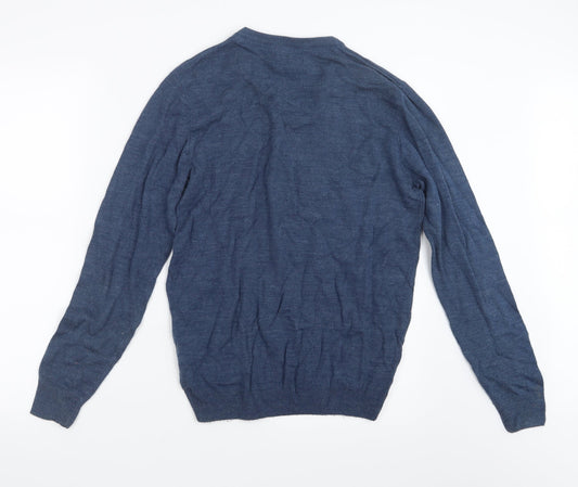 River Island Mens Blue Knit Pullover Jumper Size S