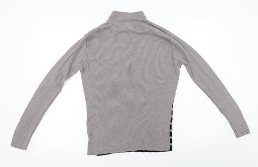Afibel Womens Grey Striped Pullover Jumper Size 10