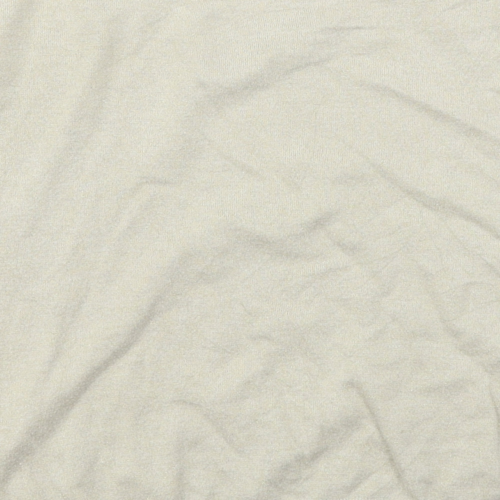 Womens UK Size 8 Pure Beige Basic T-Shirt
