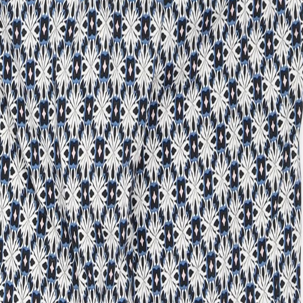 Warehouse Womens Black Geometric Capri Trousers Size 6 L27 in