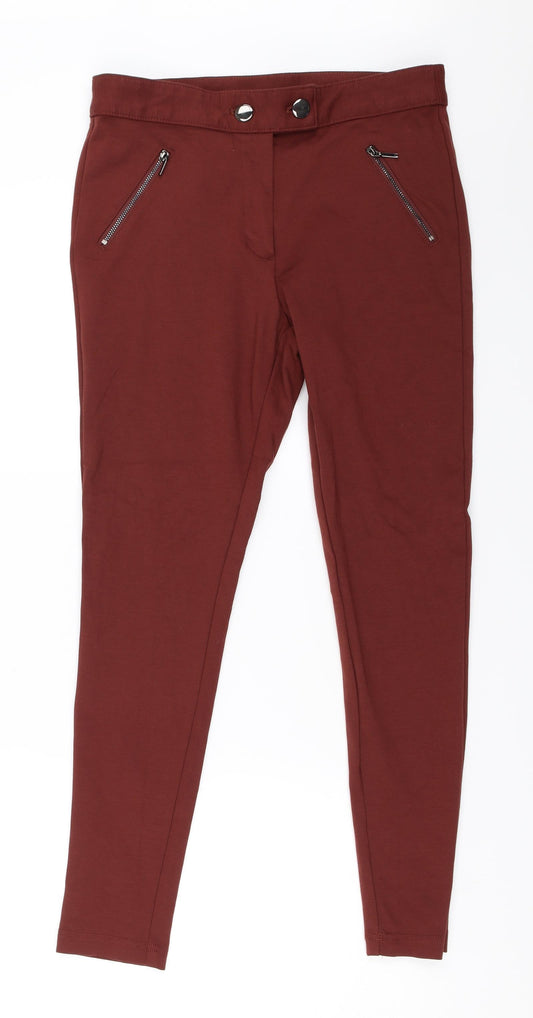 Womens UK Size 10 George Regular Fit Capri Red Trousers