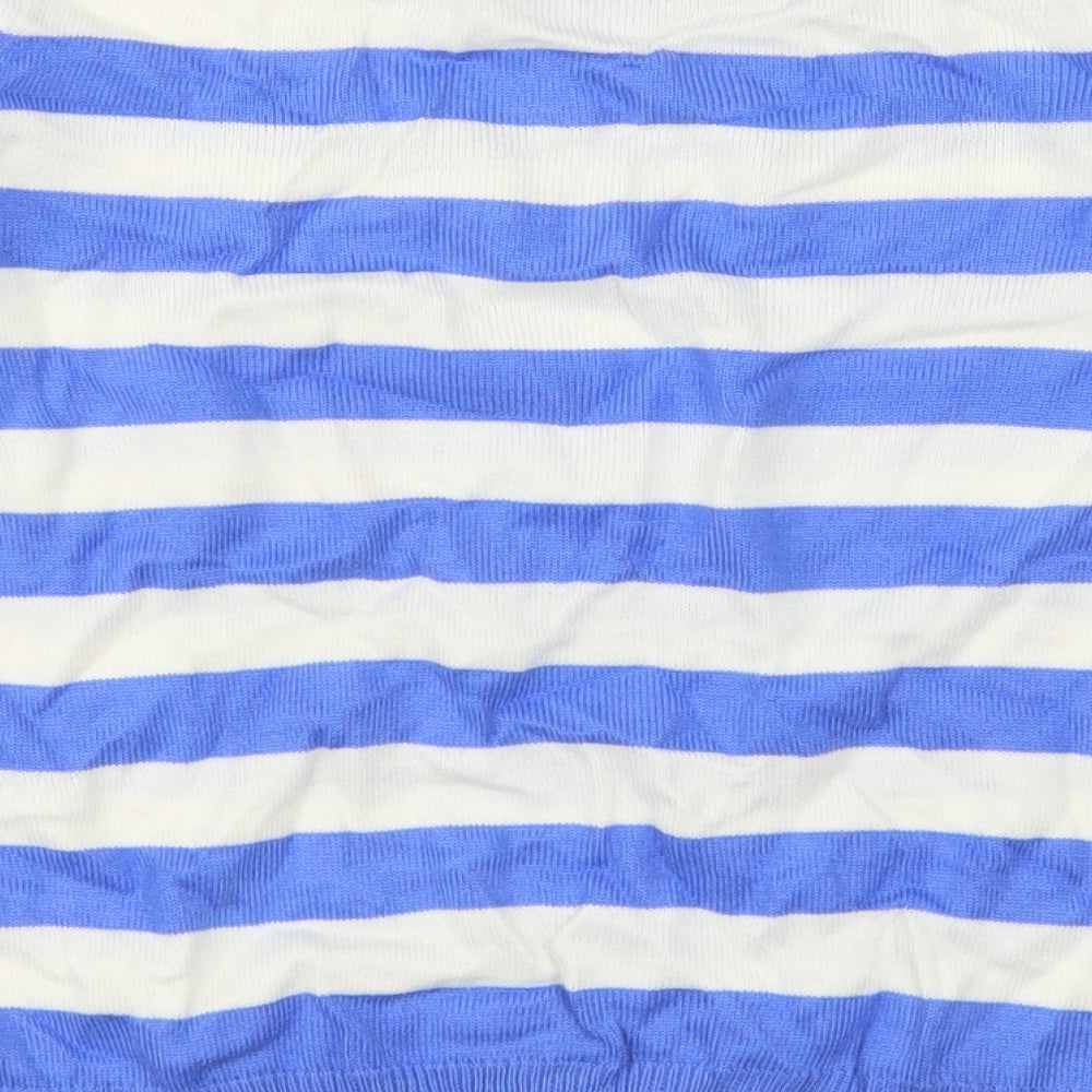 Tu Womens Blue Striped Pullover Jumper Size 10