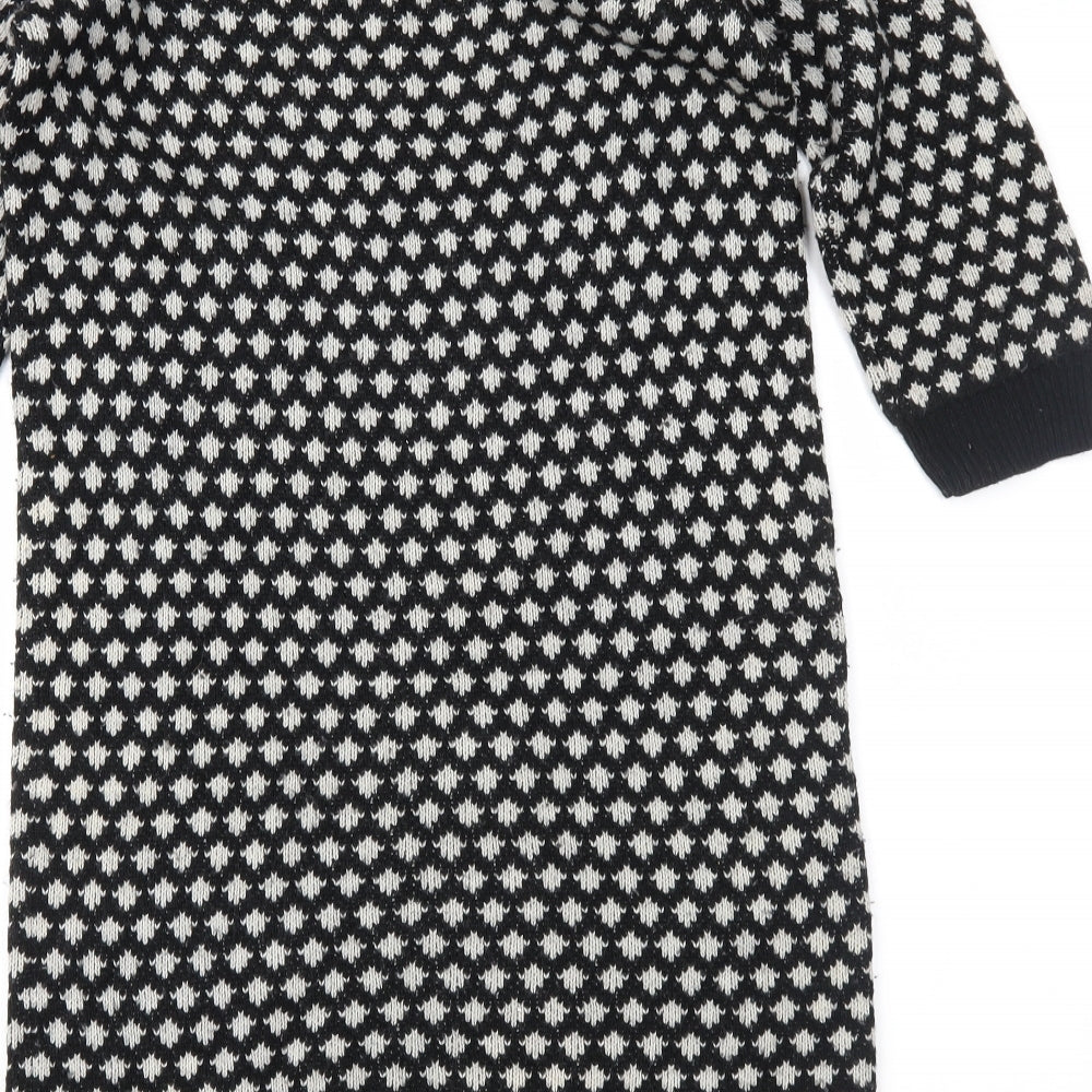 Joe Fresh Womens Black Geometric Jumper Dress Size S