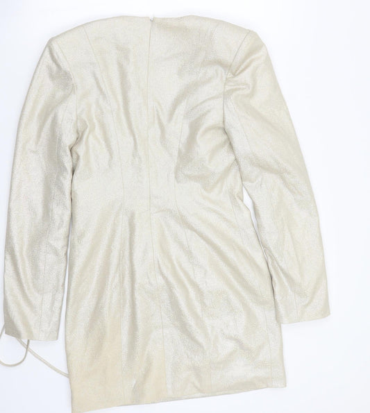 Misspap Womens Silver A-Line Size 14