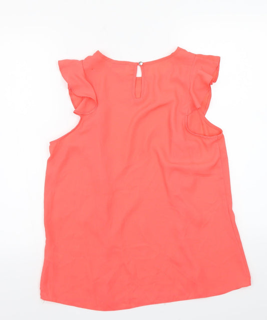 Womens UK Size 16 Papaya Orange Basic Blouse