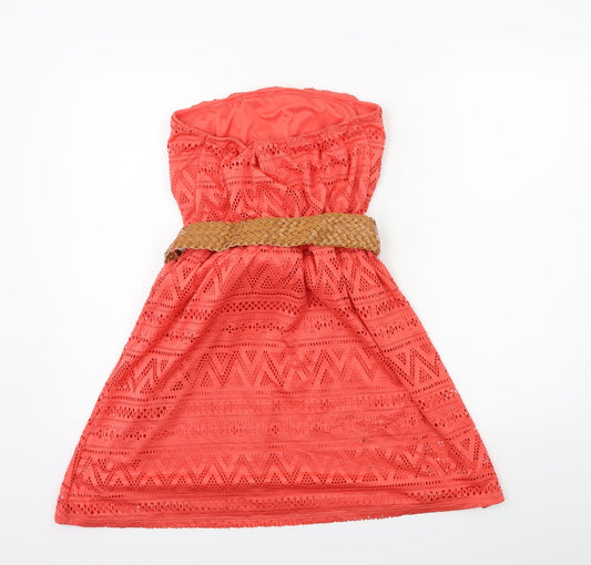 Almost Famous Womens Pink A-Line Size M