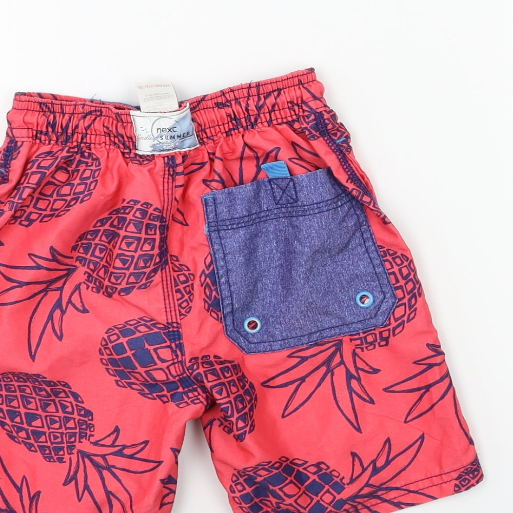 NEXT Boys Red Floral Bermuda Shorts Size 4 Years