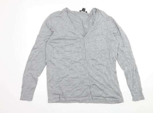 ESMARA Womens Grey Knit Cardigan Jumper Size 18