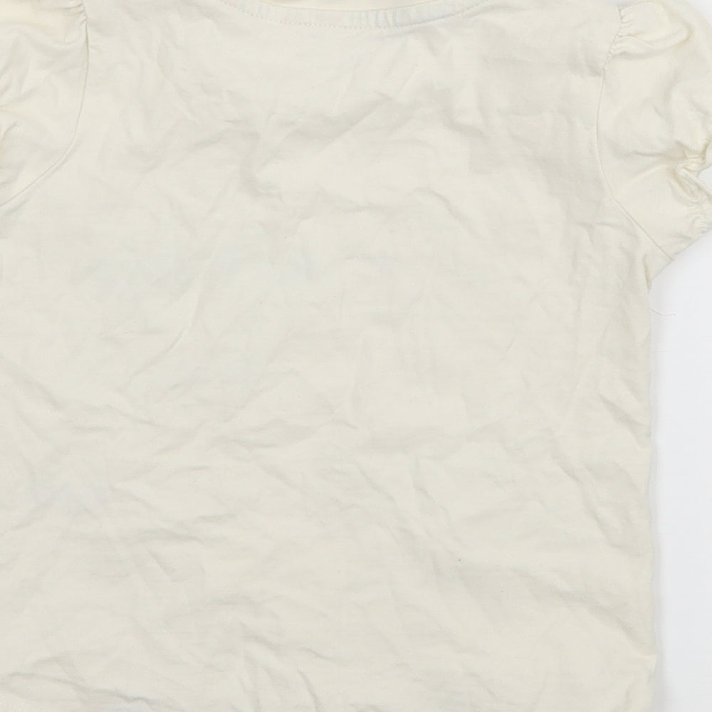 Nutmeg Girls Ivory Geometric Jersey Basic T-Shirt Size 3 Years - Lets Turnip the Beet