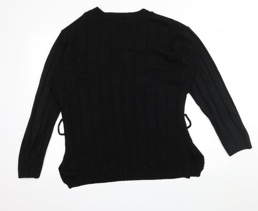 PRETTYLITTLETHING Womens Black Knit Pullover Jumper Size M