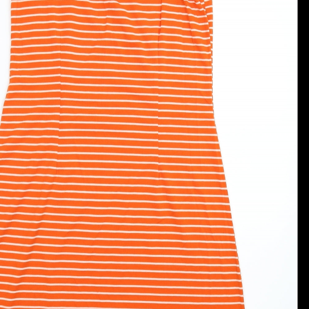 Guodil Womens Orange Striped Basic Tank Size L