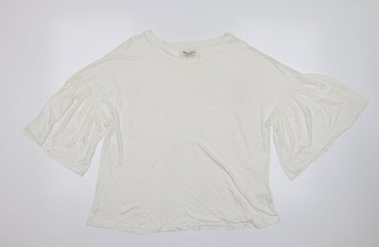 Womens UK Size M Brave Soul White Basic T-Shirt