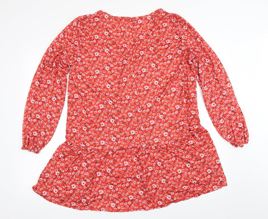 ASOS Womens Orange Floral Shift Size 16
