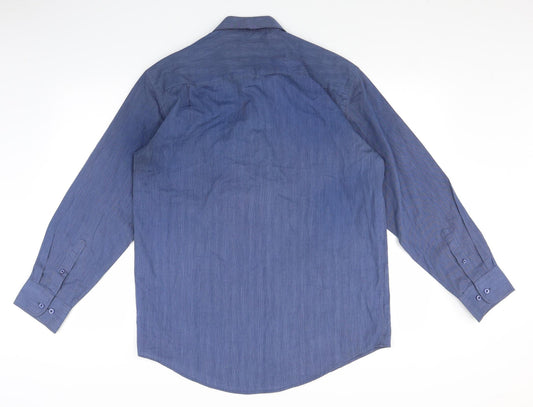 F&F Mens Blue Button-Up Size 15.5