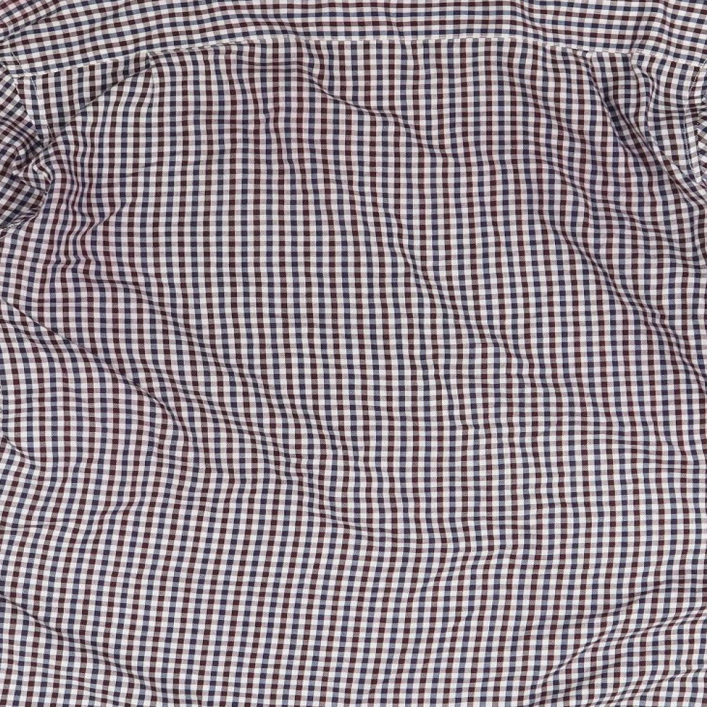 Mens UK Size M PIERE CANDIN Red Button-Up Long Sleeve Casual Shirt