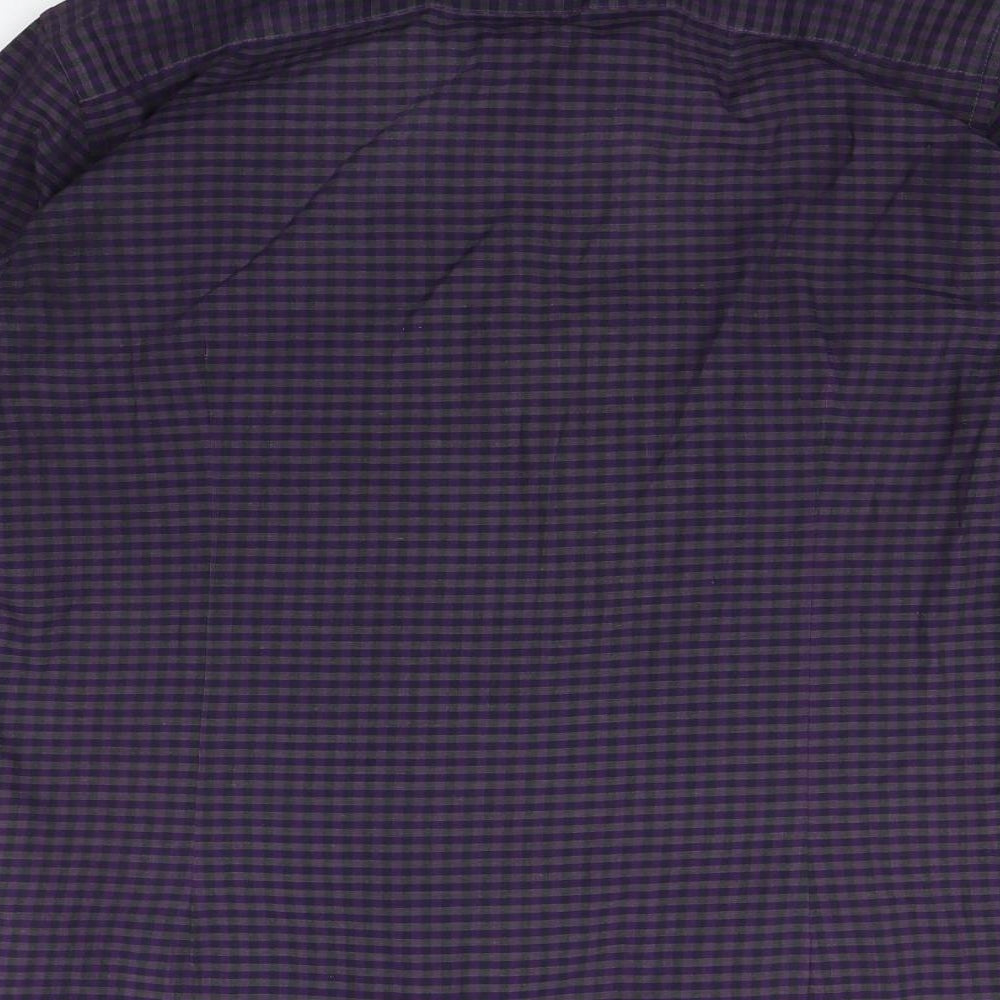 Cedar Wood State Mens Purple Check Button-Up Size 15.5