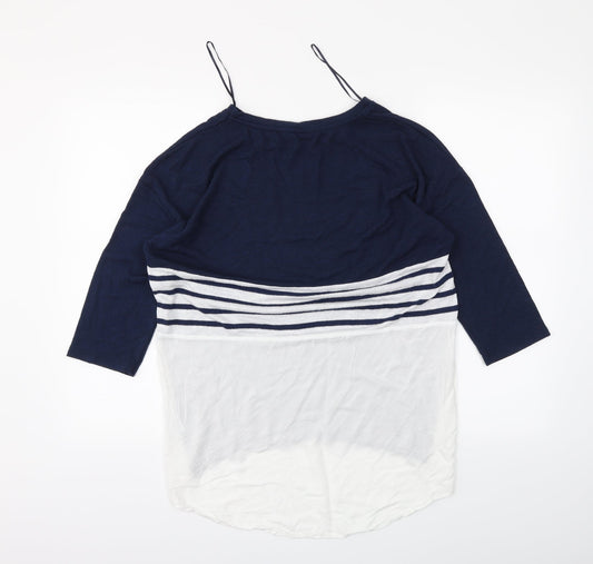 TU Womens Blue Striped Tunic Polo Size 12