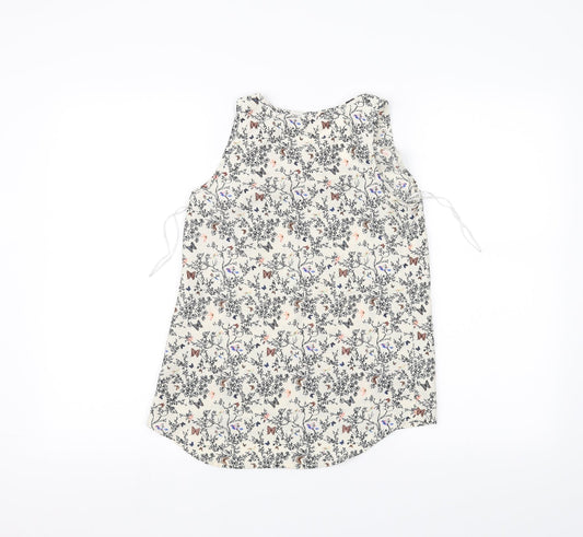 Atmosphere Womens White Floral Basic Tank Size 6